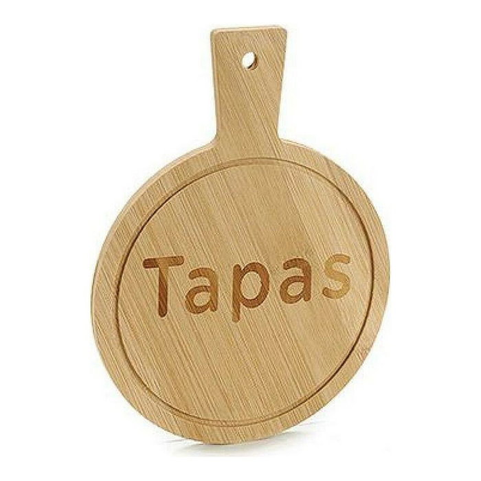 KINVARA Tabla Redonda de Bambú y Pizarra para Tapas