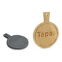 KINVARA Tabla Redonda de Bambú y Pizarra para Tapas