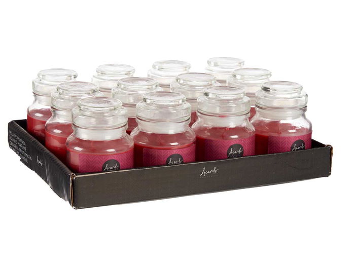 Acorde Vela Tapa Vidrio Manzana Canela 28h 7x7x10cm (Set de 12)