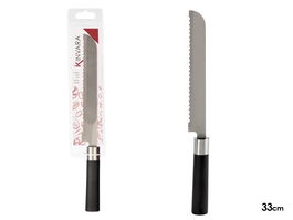 Kinvara Cuchillo Sierra Acero Inoxidable Hoja 20.5 cm Mango Negro 2x3.5x32.5 cm (Set de 24)