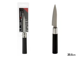 Kinvara Cuchillo Pelador Acero Inoxidable con Mango Negro, Hoja 10x2.5 cm, Dimensiones 20.5x20.5x2 cm (Set de 24)