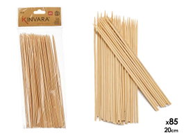 Kinvara Set de 85 Pinchos de Bambú 20cm, Marrón