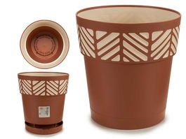 Stefanplast Maceta Plástico 25 cm Orfeo Terracota con Reserva de Agua (Set de 6)