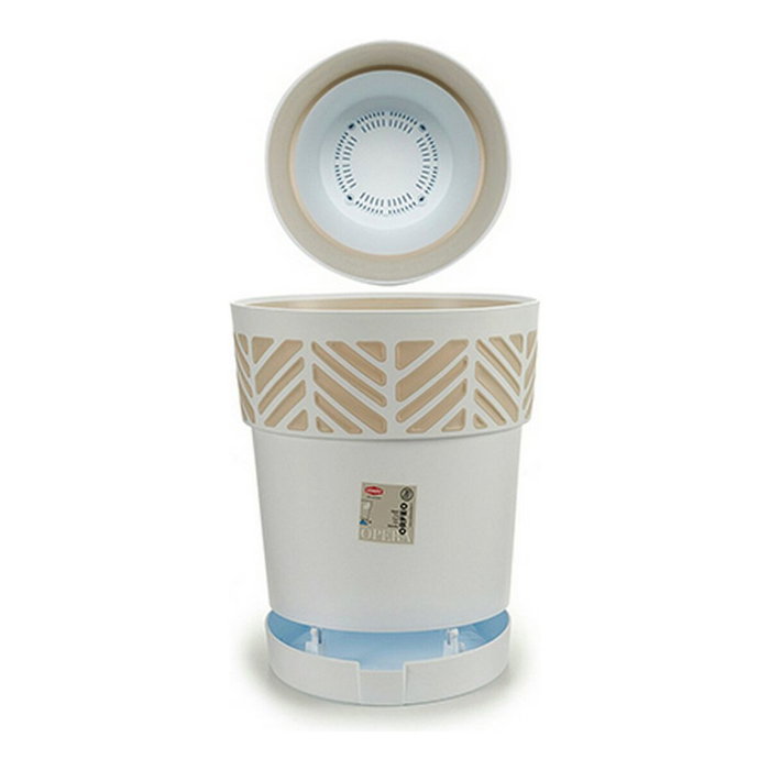 Stefanplast Maceta Orfeo Blanca-Beige con Reserva de Agua 30 cm