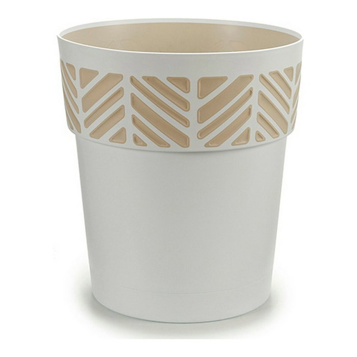 Stefanplast Maceta Orfeo Blanca-Beige con Reserva de Agua 30 cm