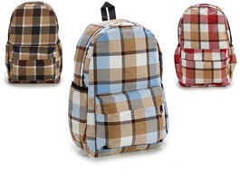 Pincello Mochila Cuadros Surtidos Colores Oscuros 31 cm x 45 cm x 13 cm (Set de 12)