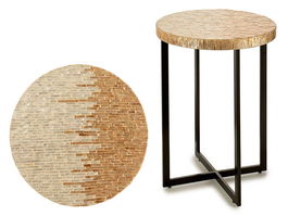 Giftdecor Mesa Auxiliar Redonda Nacar Claro 45 x 62 x 45 cm