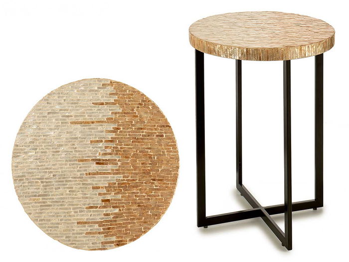 Giftdecor Mesa Auxiliar Redonda Nacar Claro 45 x 62 x 45 cm Giftdecor Mesa Auxiliar Redonda Nacar Claro 45 x 62 x 45 cm