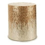 Giftdecor Taburete Redondo Nácar Claro 40 cm - Blanco/Beige/Oro