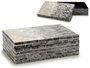 Giftdecor Set de 4 Cajas Rectangulares Nácar Gris Degradado 25x15.2x7.2 cm