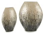 GIFTDECOR Jarrón Ancho Nácar Gris Degradado 38cm
