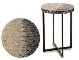 Giftdecor Mesa Redonda Nacar Gris Degradado 45x62x45 cm