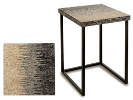 Giftdecor Mesa Cuadrada Nacar Gris Degradado 47x47x62 cm