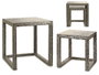 GIFTDECOR Juego de 2 mesas nácar gris degradado