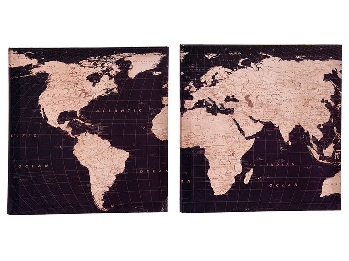 Giftdecor Lienzo 28x28 cm Mapa del Mundo Surtidos (Set de 36)