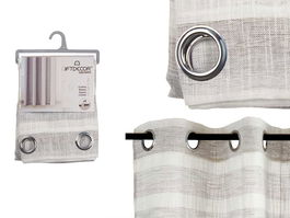 Giftdecor Cortina Rayas Gris Claro 140 x 260 cm (Set de 6)