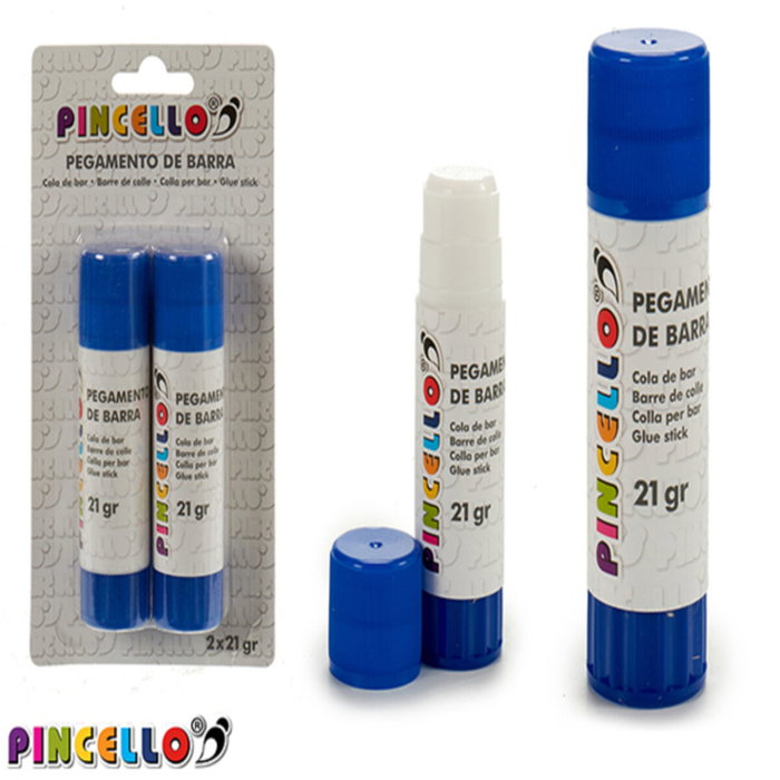 Pincello Set de 2 Barras de Pegamento 21g Azul y Blanco Pincello Set de 2 Barras de Pegamento 21g Azul y Blanco
