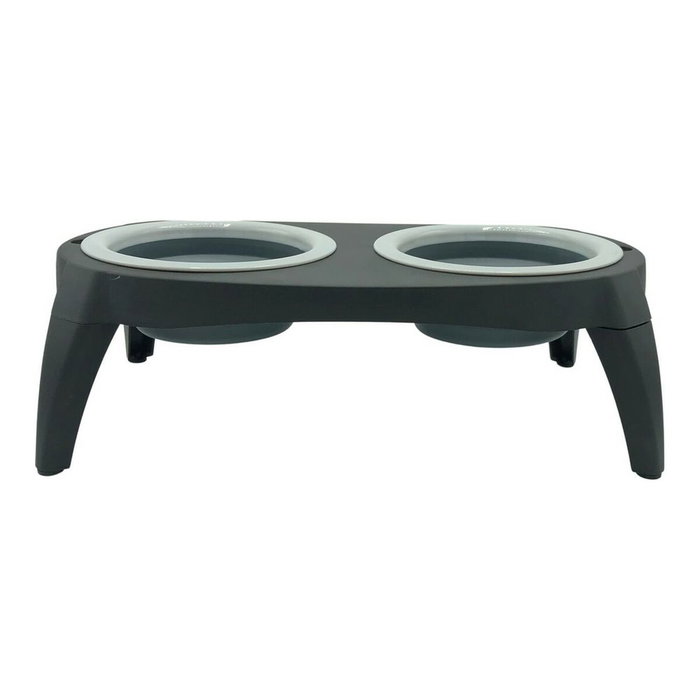 Mascow Comedero Doble de Silicona Gris y Negro Mascow Comedero Doble de Silicona Gris y Negro
