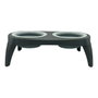 Mascow Comedero Doble de Silicona Gris y Negro