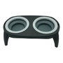 Mascow Comedero Doble de Silicona Gris y Negro