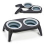 Mascow Comedero Doble de Silicona Gris y Negro