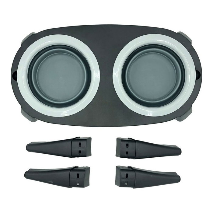 Mascow Comedero Doble de Silicona Gris y Negro Mascow Comedero Doble de Silicona Gris y Negro