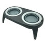 Mascow Comedero Doble de Silicona Gris y Negro