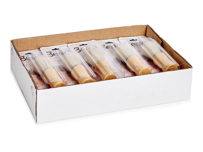 Berilo Brocha de Afeitar Mango Madera Fibras Sintéticas 4 cm x 10 cm x 4 cm (Set de 48)