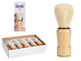 Berilo Brocha de Afeitar Mango Madera Fibras Sintéticas 4 cm x 10 cm x 4 cm (Set de 48)