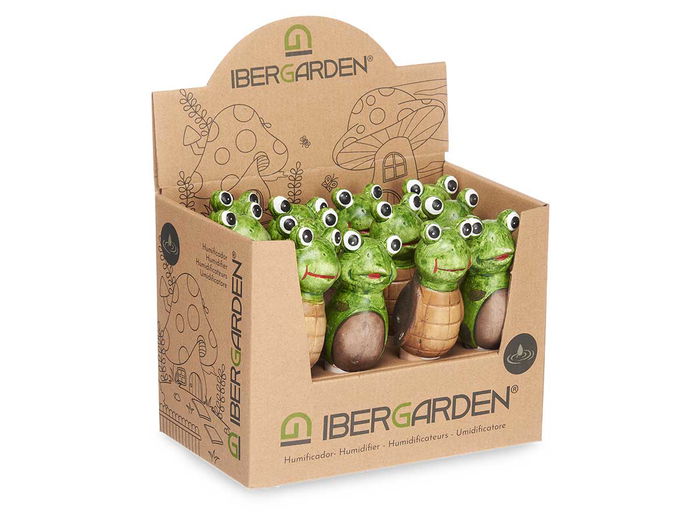 IBERGARDEN Humidificador Rana Tortuga Surtidos Verde Marron 4.5x16.5x4.5 cm (Set de 48)