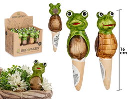 IBERGARDEN Humidificador Rana Tortuga Surtidos Verde Marron 4.5x16.5x4.5 cm (Set de 48)