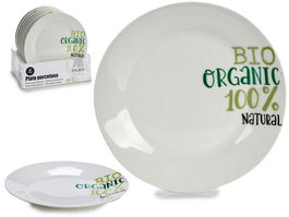 Arte Regal Plato Postre Porcelana 19 cm Estampado Organic (Set de 20)