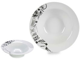 Arte Regal Plato Pasta Porcelana Estampado Pasta 23 cm (Set de 16)