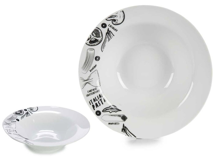 Arte Regal Plato Pasta Porcelana Estampado Pasta 23 cm (Set de 16) Arte Regal Plato Pasta Porcelana Estampado Pasta 23 cm (Set de 16)