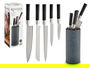KINVARA Tacoma con 5 Cuchillos Mango Negro Gris 11.5x36x11.5 cm (Set de 6)