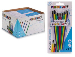 Pincello Juego 10 Pinceles Pintura 11x1x22 cm (Set de 48)
