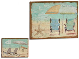 Arte Regal Lienzo Lino Tumbona Playa Surtido 2 70 cm x 3 cm x 50 cm (Set de 4)