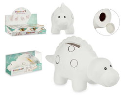 Pincello Hucha Dinosaurio Cerámica para Pintar 15 x 8 x 6 cm con Colores Acrílicos (Set de 24)