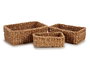 Giftdecor Set 3 Cestos Rectangulares Alga de Mar Marron 33x21x14 cm (Set de 6)