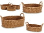 GIFTDECOR Set de 3 Cestos con Asas Ovaladas Marrón