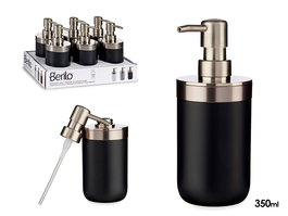 Berilo Dosificador Plateado Negro 350 ml 9x17x8 cm (Set de 12)
