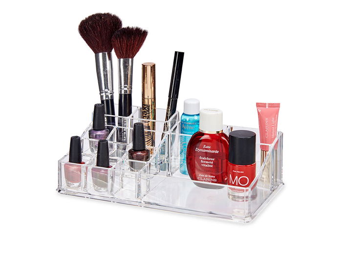 Berilo Organizador 14 Huecos Transparente Plástico 22.3 x 7.2 x 12.7 cm (Set de 12)