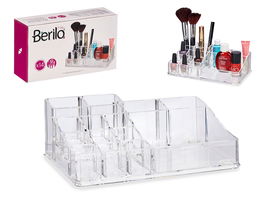 Berilo Organizador 14 Huecos Transparente Plástico 22.3 x 7.2 x 12.7 cm (Set de 12)