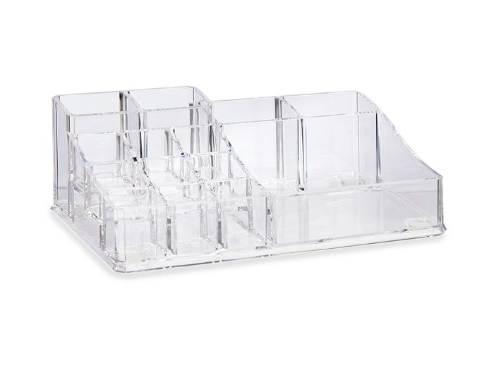 Berilo Organizador 14 Huecos Transparente Plástico 22.3 x 7.2 x 12.7 cm (Set de 12)