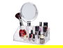 Berilo Organizador con Espejo 16 Huecos Transparente 22.2 x 24.7 x 12.8 cm (Set de 12)