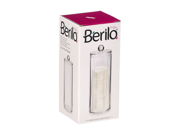 Berilo Organizador Alto Discos Algodon 7x20x7 cm Transparente (Set de 12)