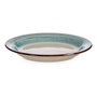 VESSIA Plato de postre de gres con cenefa 3D Marrón y Beige 19cm (Pack de 24)