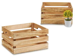 Giftdecor Caja Natural Quemado 31 cm x 21 cm x 16 cm Madera Álamo Marrón con Cuerda Hilo Palomar (Set de 18)