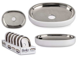 Jabonera Plateado Acero Inoxidable Plástico 9,5 x 2,5 x 13 cm