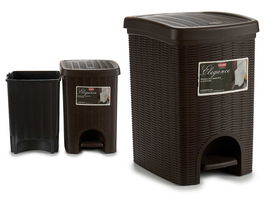 Stefanplast Papelera Elegance Gr Chocolate 20L, con cubo extraíble, Plástico, 27x38x31 cm (Set de 6)